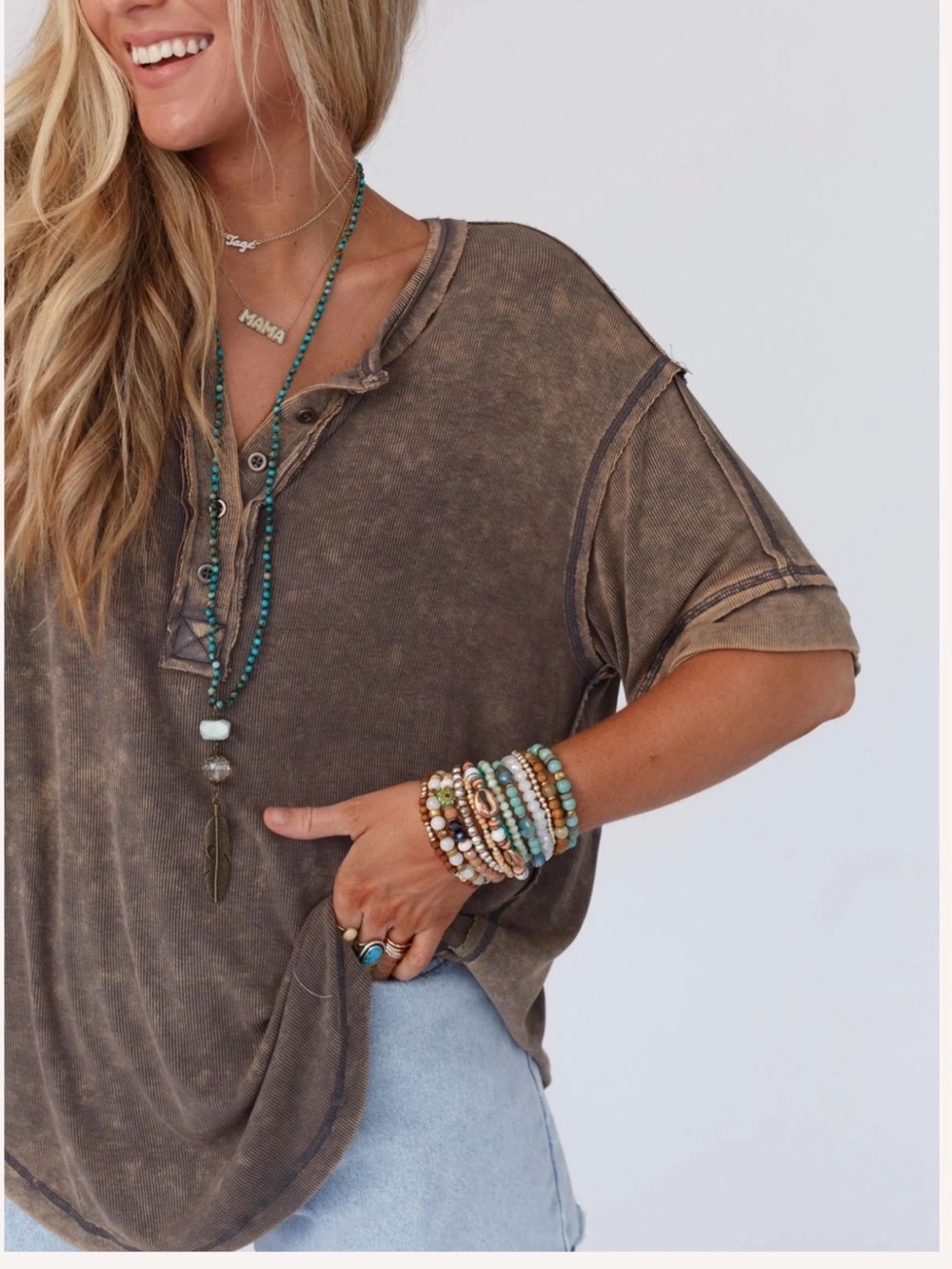 Time Flies Round Hem Top -
Gray - L  Women's Casual Oversized Top